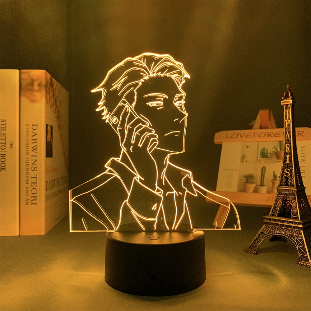 Jujutsu Kaisen Night Light รูป Kento Nanami สีสันเปลี่ยนสีสัมผัสโคมไฟข้างเตียงระยะไกล Cool สําหรับ Otaku Friends