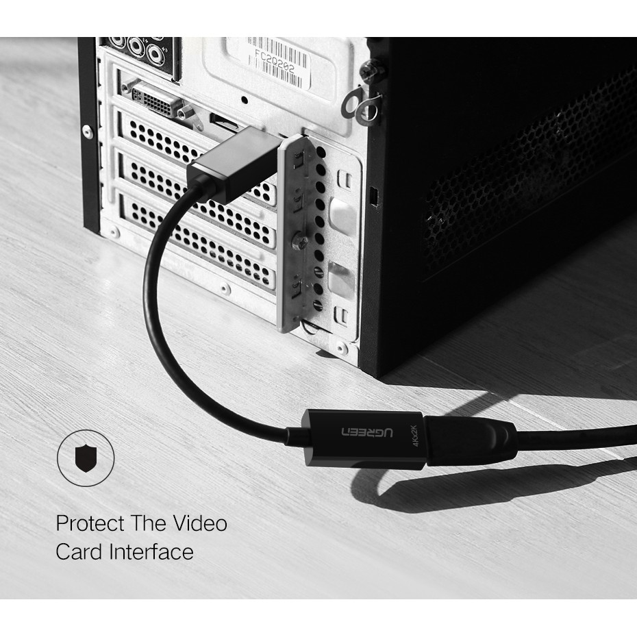 UGREEN รุ่น 40363 หางหนู Display Port to HDMI Male to Female Adapter รองรับ 4K สายยาว 25cm