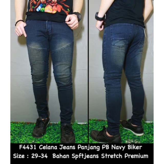 F4431 LONG JEANS PB NAVY BIKER / F4430 PB BLUE BIKER