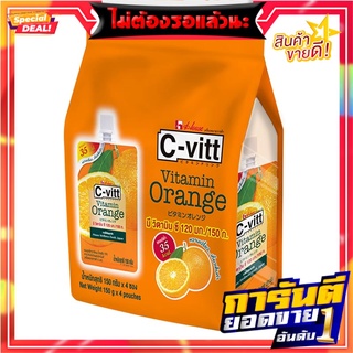 ซีวิท เยลลี่คาราจีแนนผสมวิตามินซี รสส้ม 150 กรัม x 4 ซอง C-vitt Jelly Vitamin Orange 150g x 4 Pouches