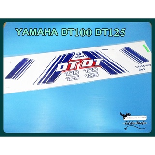 YAMAHA DT100 DT125 BODY STICKER  "BLUE" &amp; "WHITE" SET  // สติ๊กเกอร์ตัวรถ ติดรถสีแดง DT100 สีน้ำเงิน-ขาว เคลือบเงา