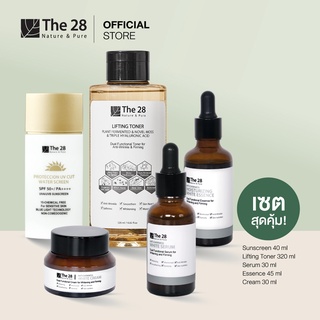 [เซตสุดคุ้ม]The28 Protection UV Cut Aqua Sunscreen SPF50+ PA++++ 40 ml + Lifting Toner 320 ml + Anti Darkness Set