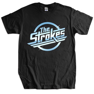 เสื้อยืด พิมพ์ลายวงร็อคอินดี้ The Strokes ขนาดใหญ่ สีดํา สําหรับผู้ชายS-5XL