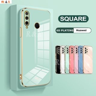 เคสโทรศัพท์มือถือ ยางนิ่ม ทรงสี่เหลี่ยม 6D หรูหรา สําหรับ Huawei P20 Lite Y9S P30 Pro P40 Mate 20 Mate30 R&amp;X