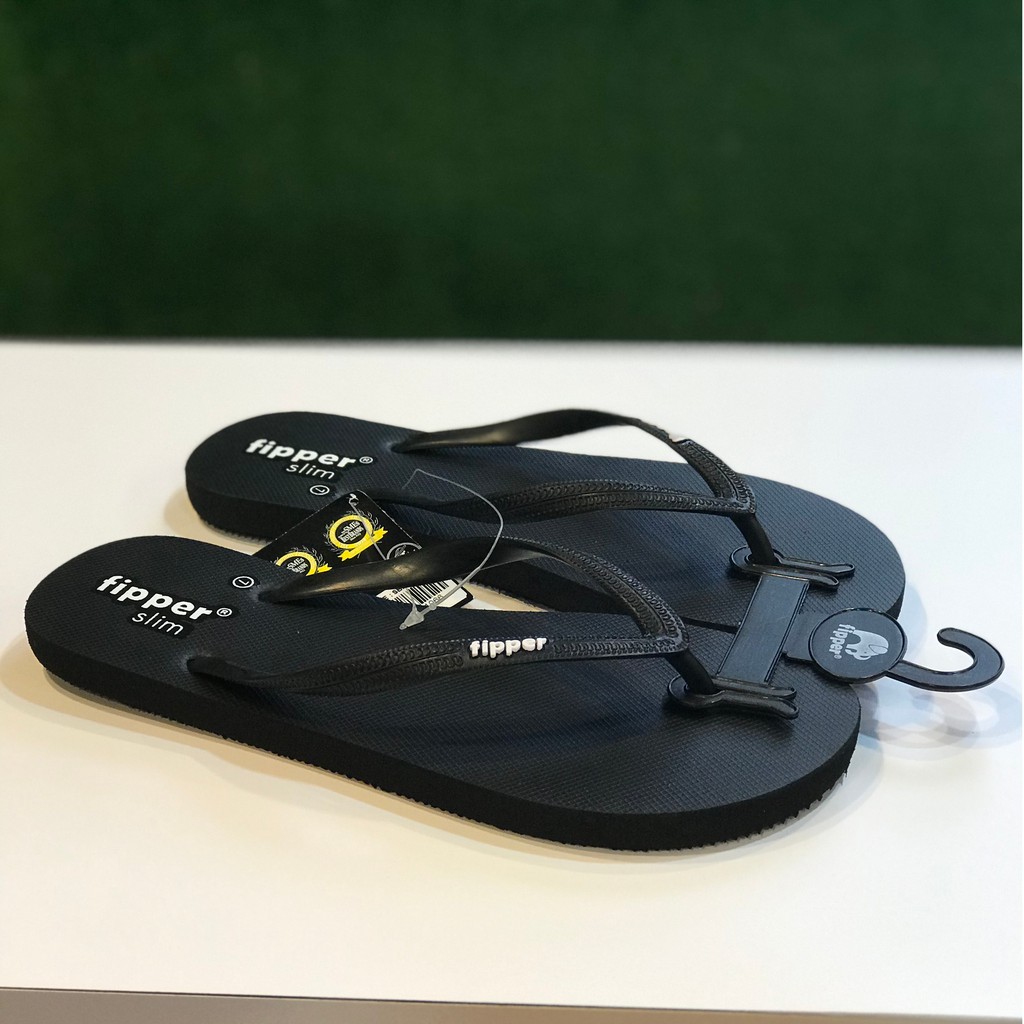 รองเท้าแตะ Fipper แบบบางสําหรับผู้หญิงสีดํา
