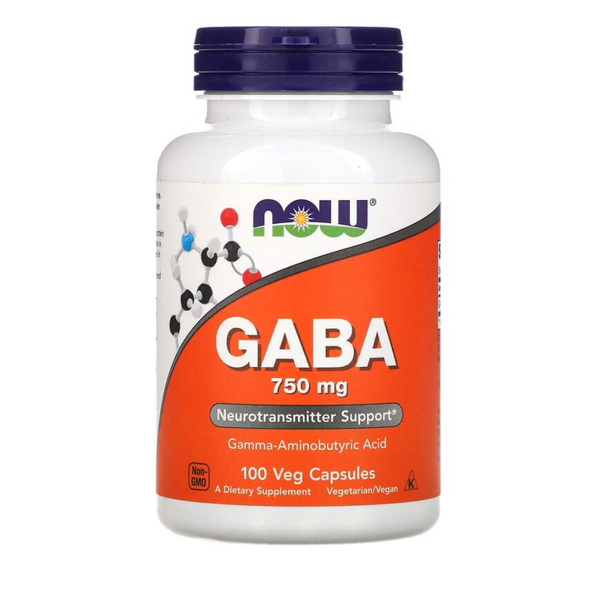 Now Foods, GABA, 750 mg 100 Veg Capsules
