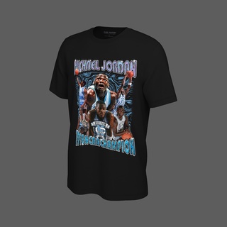 เสื้อยืด พิมพ์ลายกราฟฟิคบาสเก็ตบอล Micheal Jordan University NORTH CAROLINA Edition สีดํา