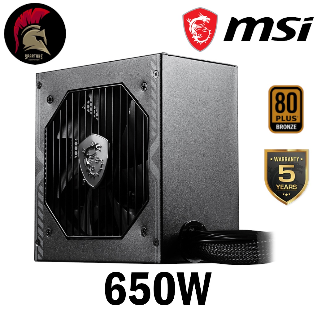 550W / 650W Power Supply MSI MAG A550BN / A650BN 80Plus+ Bronze (อุปกรณ์จ่ายไฟ) PSU พาวเวอร์ซัพพาย / 550W 650W 750W 850W