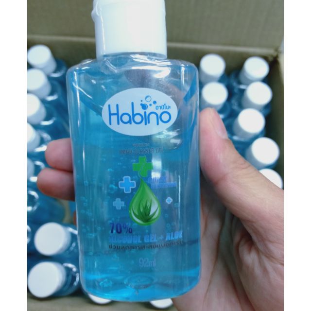 เจลล้างมือแอลกอฮอล์ habinoฮาบิโน๊ะ70%alcohol gel+aloe ขนาด92ml.