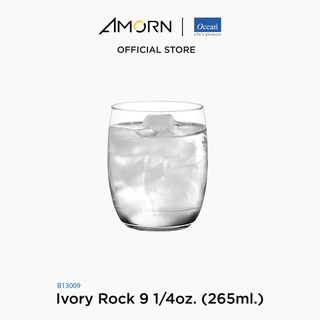 AMORN - (Ocean) B13009 Ivory Rock [1กล่อง(6ใบ)]- แก้วไอวอรี่ ร็อค ดริ๊งเเวร์ โอเชี่ยนกลาส   Rock 9 oz. (265 ml.)