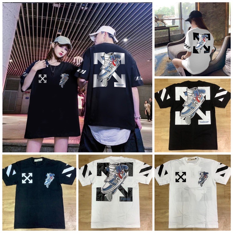 เสื้อคอกลมoffwhite x sneakerลายใหม่🔥🎉ใส่ได้ทั้งชายหญิงเสื้อออฟไวท์