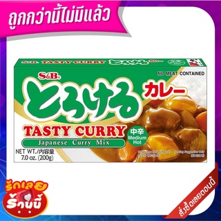 เอสแอนด์บี แกงกะหรี่ก้อน สูตรเผ็ดกลาง 200 กรัม S&amp;B Tasty Curry Japanese Curry Mix Medium Hot 200g