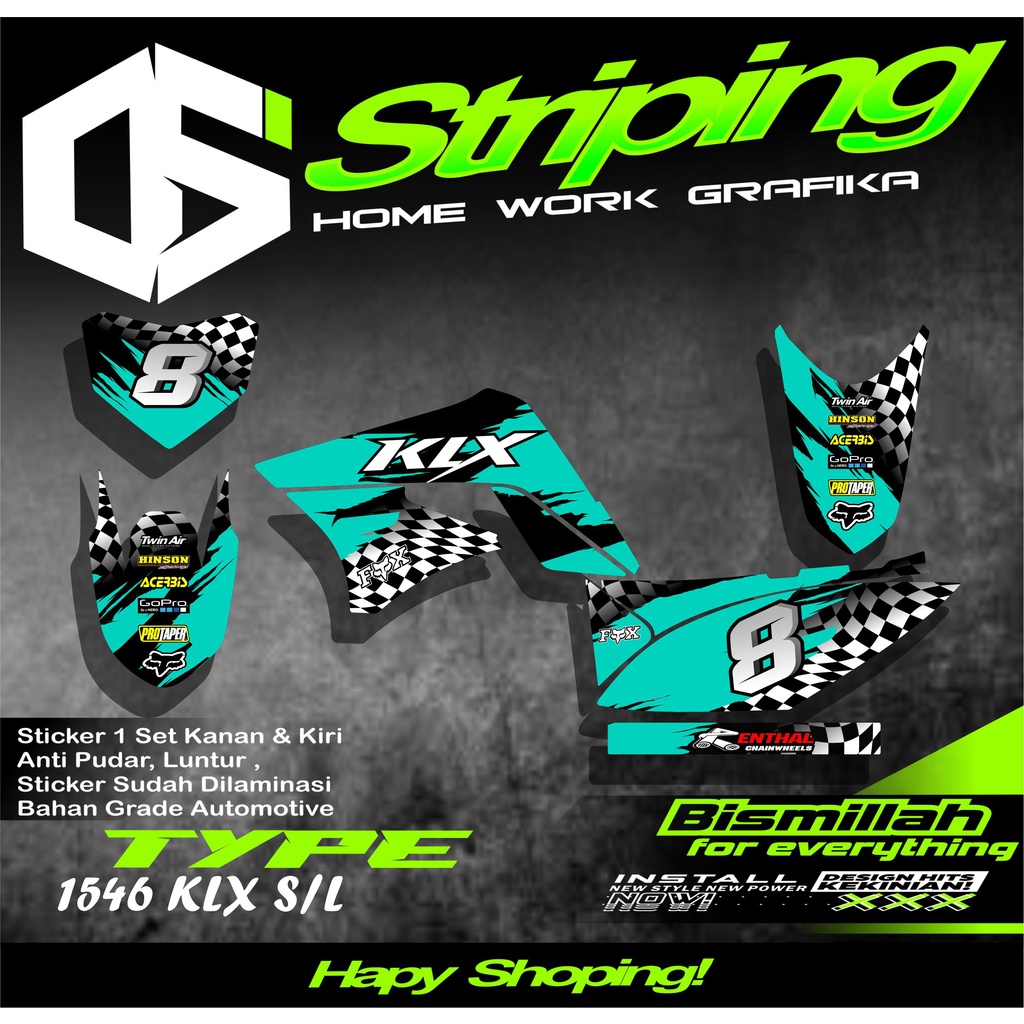 1546 KLX S/L Motorcycle Striping Stickers List of Semi Full Road Race Motif Variations