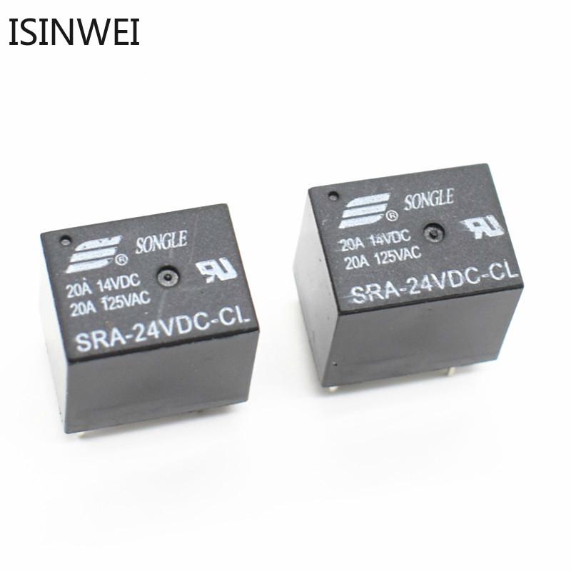 รีเลย์เพลง SRA-24VDC-CL SRA-12VDC-CL SRA-05VDC-CL 24V 12V 5V 5PIN T74 20A 5 ชิ้น