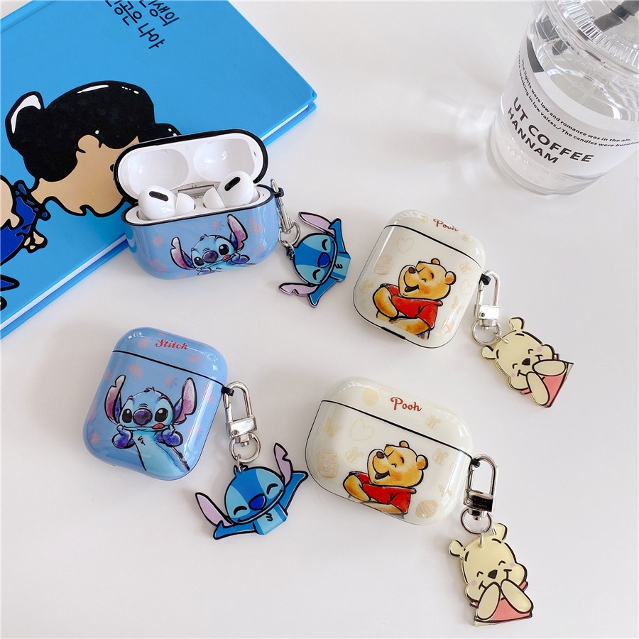เคสแข็ง AirPods4 Airpods Pro2 Airpods Pro Airpods 3 Gen3 Airpods 2 Cute Cartoon วินนี่เดอะพูห์ Winnie the Pooh พูห์ & Stitch Hard Case