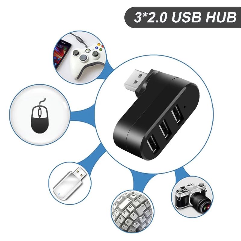 ฮับ USB 3 พอร์ต Mini USB 2.0 HUB Splitter สำหรับ PC แล็ปท็อป U Disk Card Reader สำหรับ iPhone 7 8 X 