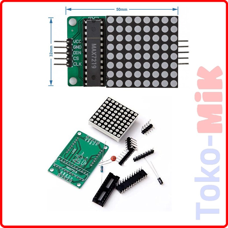 DIY ชุดโมดูล LED dot matrix จอแสดงผล 8x8 MAX7219 MAX 7219 Arduino