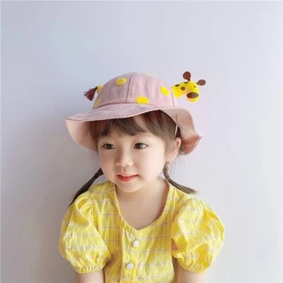 A0040 ลดราคา!!หมวกเด็ก บักเก็ตลายยีราฟ ลายการ์ตูนอายุ4เดือน-2ปี ใส่ได้ทั้ง​เด็กผู้หญิงและเด็กผู้ชาย