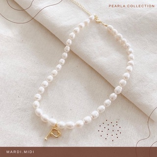 Mardimidi-alphabet pearl สร้อยมุกน้ำจืดแท้จี้ตัวอักษร