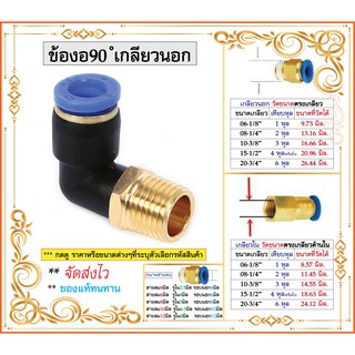 ข้อต่อลม SPL ข้อต่องอ 90 องศา เกลียวนอก ‎Fitting