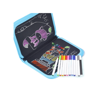 กระดานวาดรูป หลากสี ของเล่นเสริมการเรียนรู้สําหรับเด็ก Kids DIY Educational Drawing Painting Board Children Early Learning Colorful Doodle Mat Creative Toy Kid Reusable Writing Blackboard with Erasable Pen Art and Craft Christmas New Year Gifts