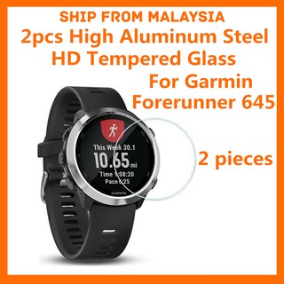 Garmin Forerunner 645 [ 2 ชิ้น ] กระจกนิรภัยกันรอยหน้าจอ HD เหล็กอลูมิเนียม