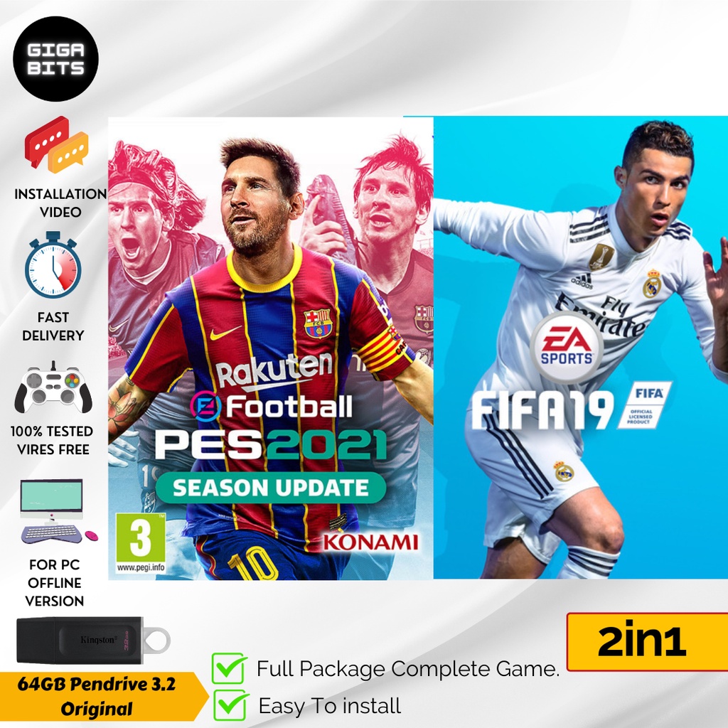EFootball PES 2021 และ FIFA 19 เกมพีซี pendrive เวอร์ชันเต็ม ติดตั้งง่าย เกมสปอร์ต ทดสอบ 100%