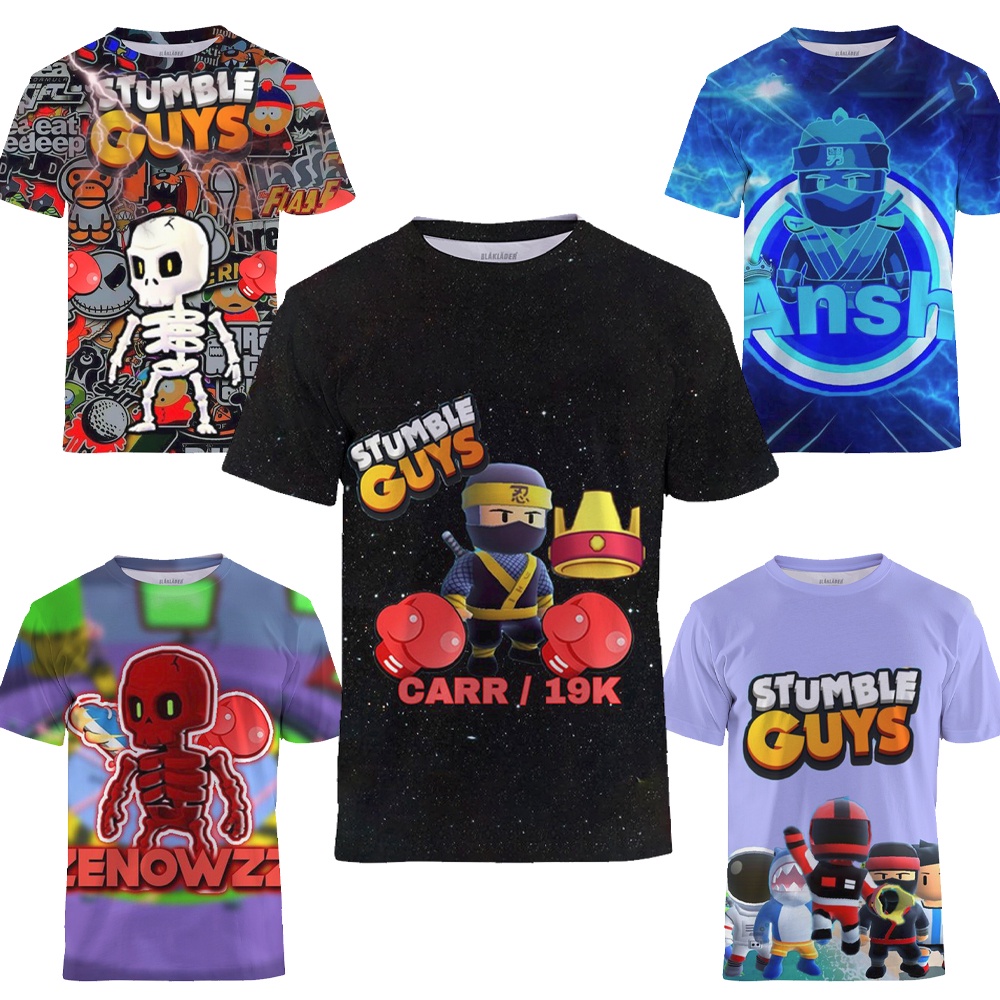 Stumble GUYS เสื้อยืดเด็กเสื้อผ้า STUMBLE GUYS GAME Top 5-14years Old