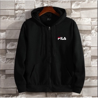 Fila เสื้อกันหนาวมีฮู้ดลําลองแฟชั่นระบายอากาศสําหรับคู่รัก