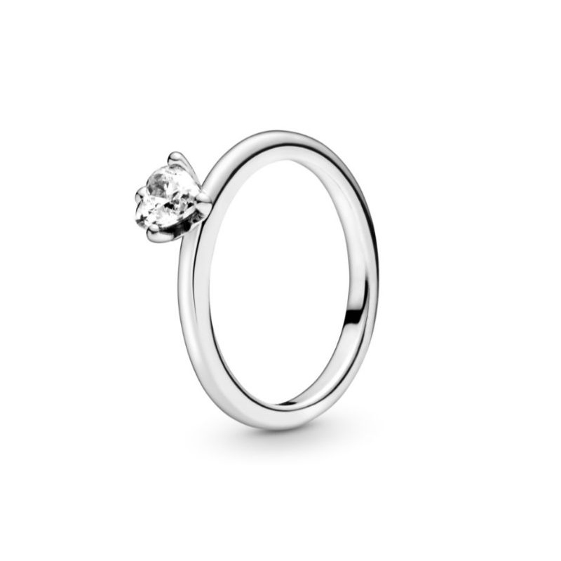 (พร้อมส่ง)*New*Pandora Clear Heart Solitaire Ring