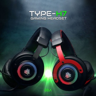 หูฟังเกมมิ่ง EGA TYPE H7 7.1 surround Black ไฟRGB โปรแกรมได้ปรับแต่งเสียงได้ตามต้องการ