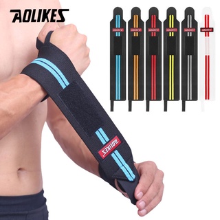 AOLIKES 1Pair Gym Weightlifting Wrist Wrap Training Weight Lifting Gloves Bar Grip Barbell Straps Wraps Hand Wrap