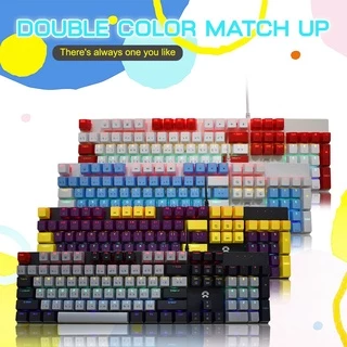 🚀ส่งเร็ว🚀 OKER K458 MIXED BACKLIT คีย์บอร์ดบลูสวิตช์กดเสียงดังคีย์แคป สีสวย BLUESWITCH Keyboard Gaming #DM 458
