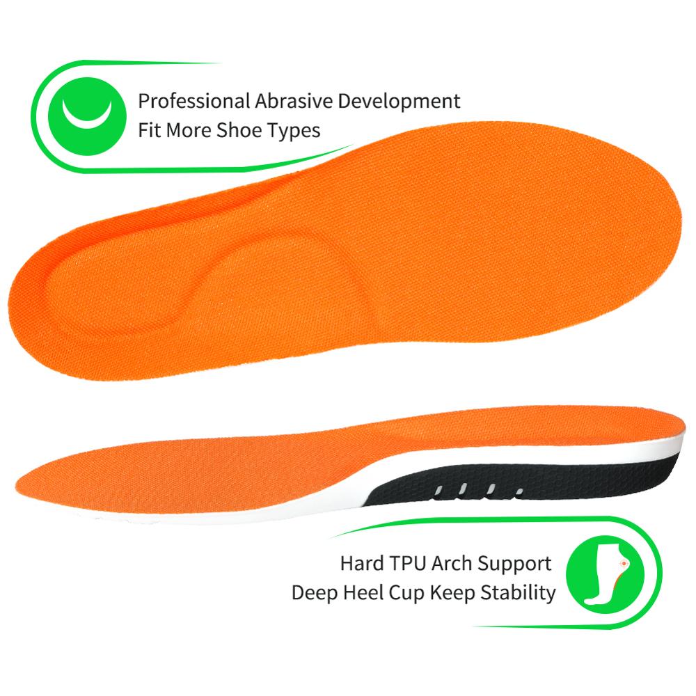 3ANGNI orthotic flat feet TPU arch support insoles gel deep heel cup