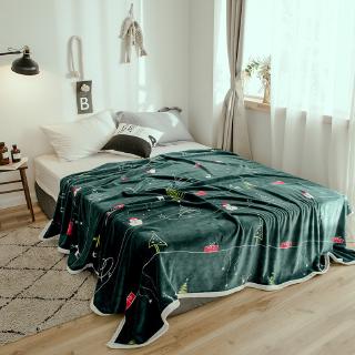 Nordic simple wind and cloud mink velvet thread blanket