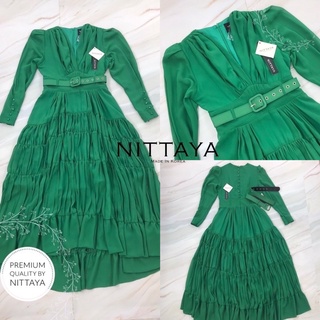 แม็กซี่เดรส แบรนด์ Nittaya สีเขียว ไซส์ L