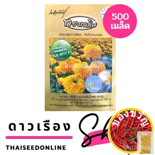 เมล็ดอวบอ้วน100%เมล็ดพันธุ์ ดาวเรืองตัดดอก ดาวเรืองทองเฉลิม 5011 500 เมล็ด Marigold Thongchalerm 5011 500Seedsเมล็ดพันธุ