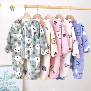 Baby Flannel Romper หญิงเด็ก Coral Fleece One-piece ผู้ชายฤดูใบไม้ร่วงฤดูหนาว Thicken WARM ชุดนอนทารกแรกเกิด Winter