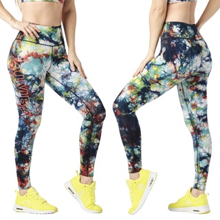 Zumba Worldwide Tie-Dye High Waisted Ankle Leggings (กางเกงเลกกิ้งออกกำลังกายซุมบ้า)