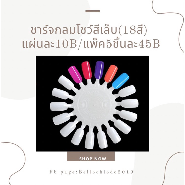 ชาร์จกลมโชว์สีเล็บ (18สี) (Circle Chart Color 18pcs)