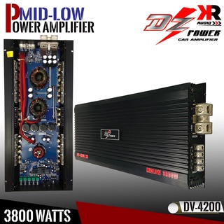 [ ลดพิเศษ ]พาวเวอร์แอมป์รถยนต์ DZ POWER รุ่นDV-4200 สุดยอดพาวเวอร์แอมป์ขับลำโพงเสียงกลาง-ซับได้ 12-20 ดอก กำลังขับ 3800W