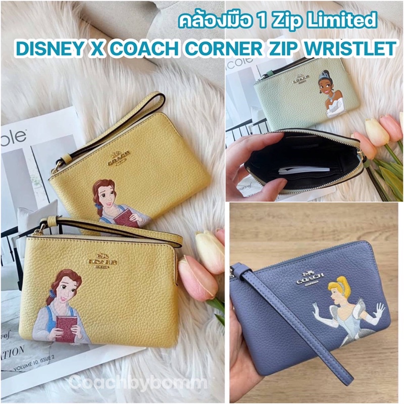 คล้องมือ 1 ซิป S คอลเลคชั่นเจ้าหญิงดิสนีย์ Limited  🔹DISNEY X COACH CORNER ZIP WRISTLET