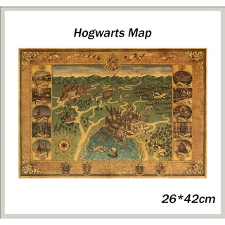 โปสเตอร์วอลเปเปอร์ติดผนัง ลายแผนที่ Harry Potter ขนาด 27x42 ซม. สไตล์วินเทจ