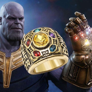 Avengers 3 Thanos อินฟินิตี้ ถุงมือ จี้ สร้อยคอผู้ชาย / เครื่องประดับ แหวนอัญมณี แฟชั่นผู้ชาย