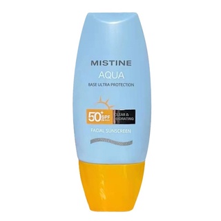 2022 MISTINE Aqua Base Sun UV Double Protection Matte &amp; Light ครีมบํารุงผิวหน้า spf50 pa+++ 40 มล.