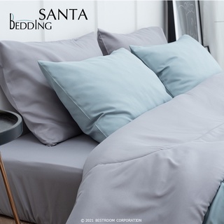 SANTA Bedding ชุดผ้าปูที่นอนพร้อมผ้านวม สีเขียว สีเทาอ่อน