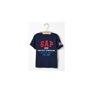 เสื้อผ้าเด็ก เสื้อยืดเด็กผู้ชายสีกรมท่า ของ Baby Gap งานสกรีนหน้า-หลัง