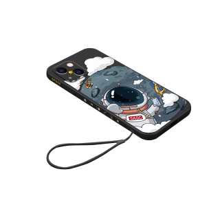 เคสไอโฟน นักบินอวกาศสีดำ เคสไอโฟน11 เคสโทรศัพท์ซิลิโคนขอบเหลี่ยม เคสไอโฟน12 กันกระแทก เคส Apple astronaut iPhone13 Pro max เคสไอโฟน7พลัส caseiPhone11promax se2020 เคสi11 plus XS MAX เคสiPhonexr เคส i8plus เคสi6s พลัส เคสi13mini เคสiPhone11 12mini case