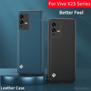 เคสโทรศัพท์มือถือหนัง PU ซิลิโคนนิ่ม บางพิเศษ กันกระแทก สําหรับ Vivo V23 Pro V 23 V23E 5G