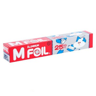 M Foil เอ็มฟอยล์ อลูมิเนียมฟอยล์ 12 นิ้ว x 25 ฟุต มีแท่นตัดในตัว ห่ออาหารได้  สามารถใช้งานได้หลายประเภท